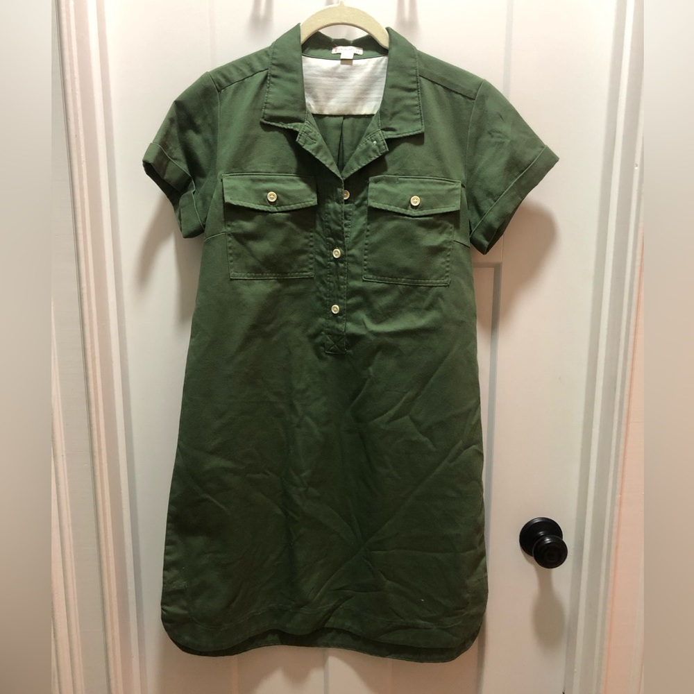 Crewcuts Army Green Popover Dress
